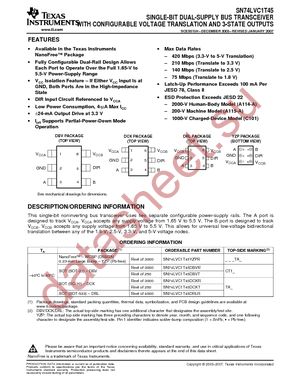 SN74LVC1T45DRLR datasheet  